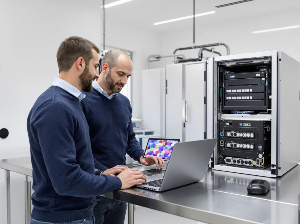 Tecnico al lavoro sul recupero dati di macchine virtuali VMware da un server di virtualizzazione