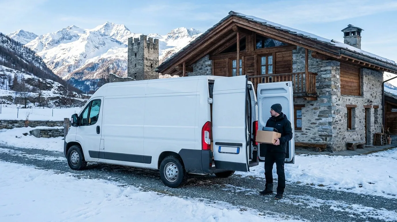 Corriere ritira un hard disk per il recupero dati ad Aosta in Valle d'Aosta