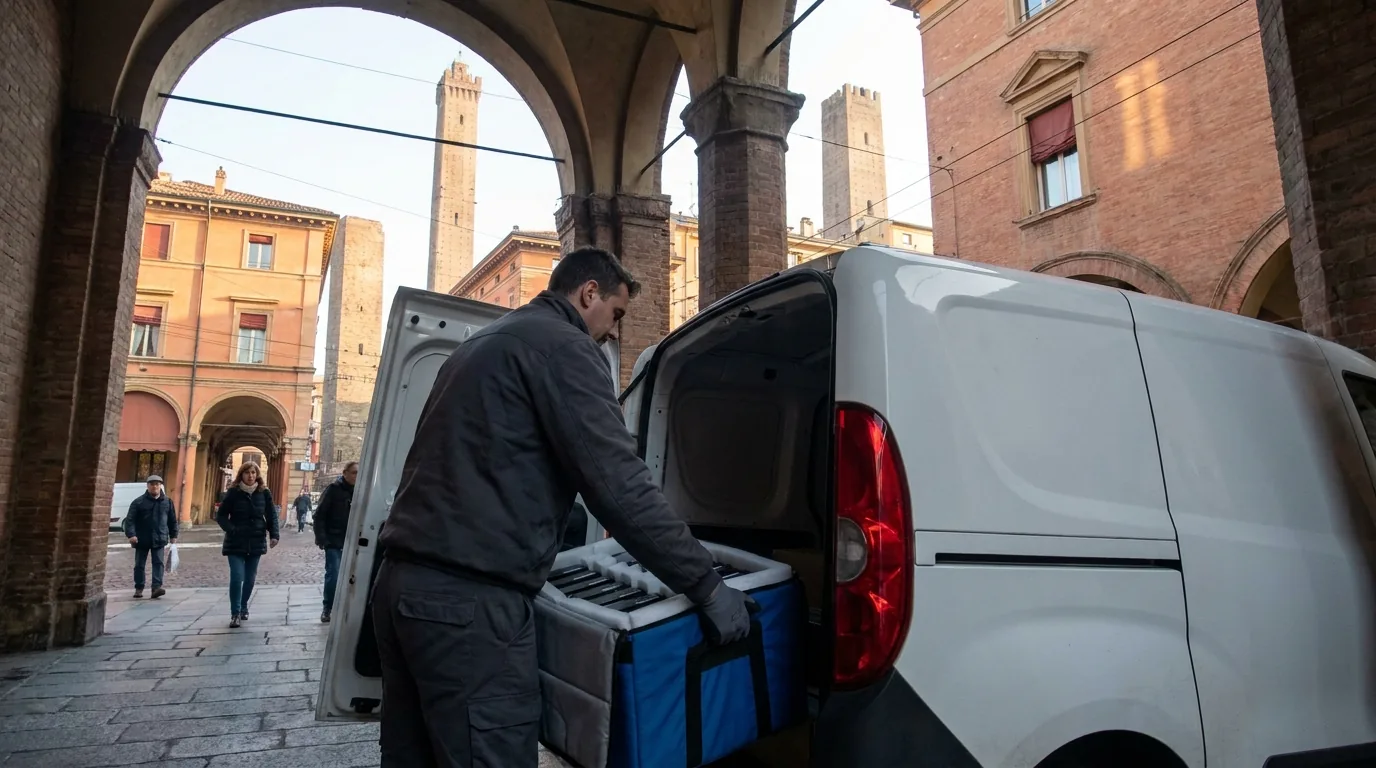Corriere ritira dischi di un server per il recupero dati a Bologna