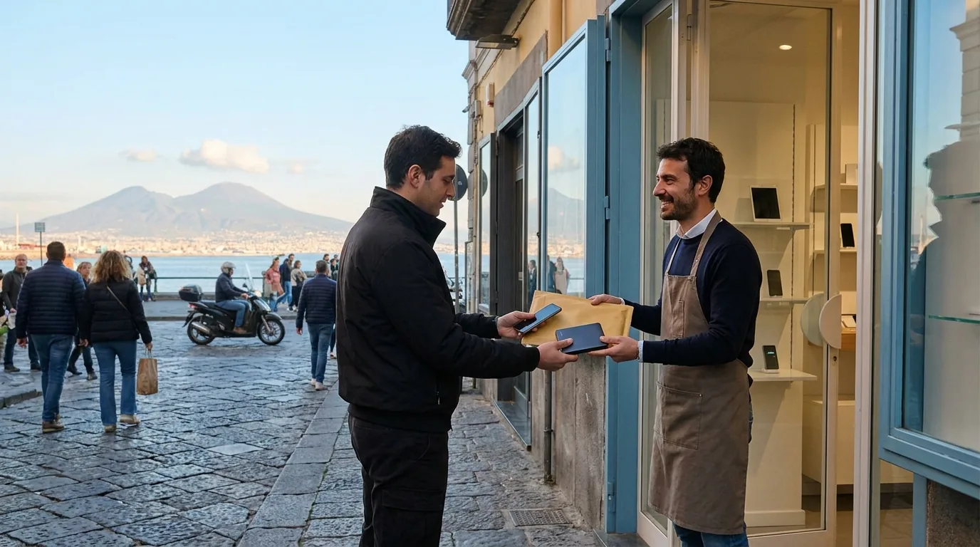Corriere ritira uno iPhone e un hard disk per il recupero dati a Napoli