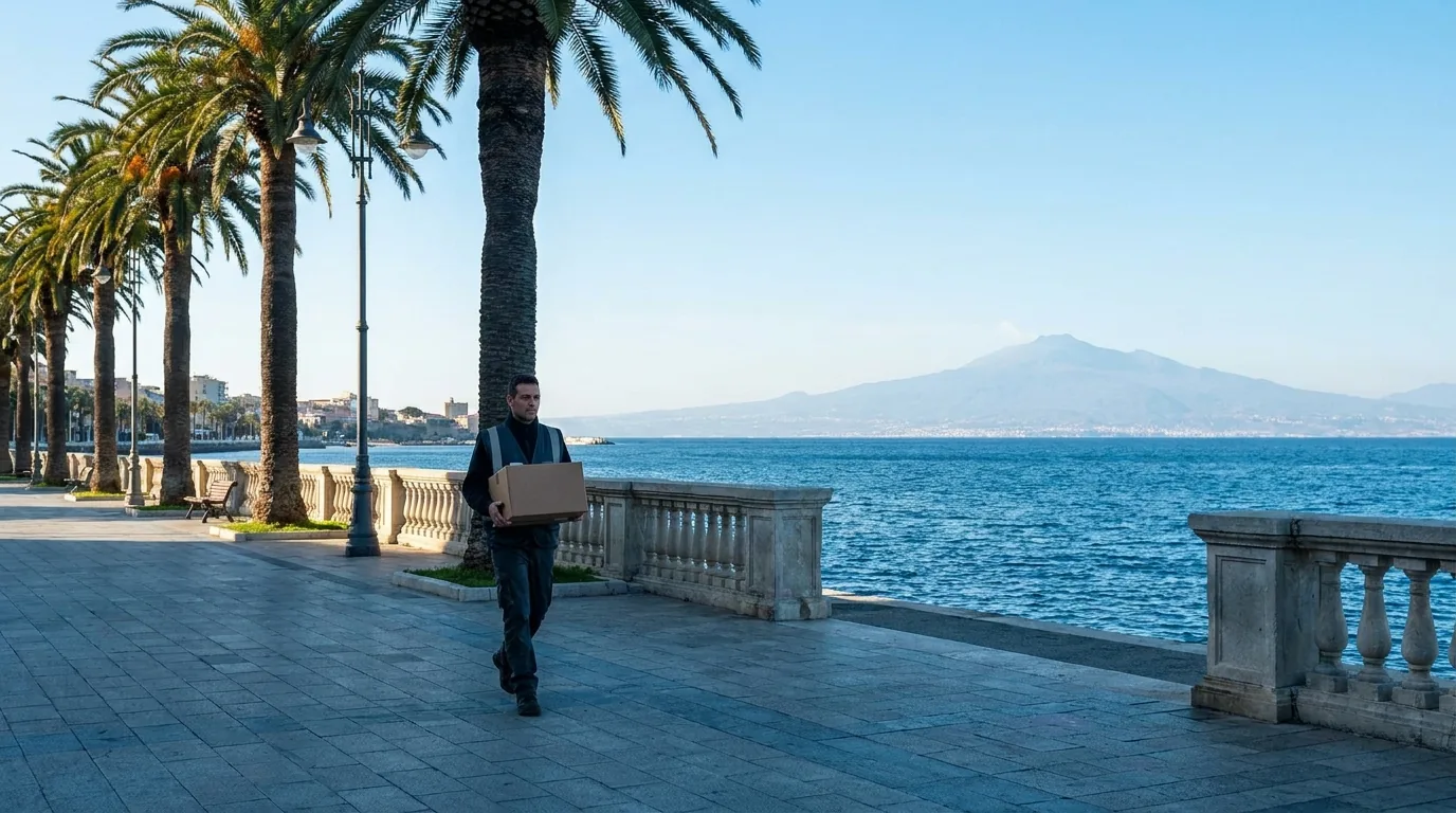 Corriere ritira un hard disk per il recupero dati a Reggio Calabria